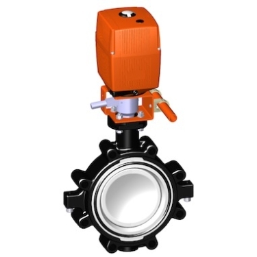 24V 美標(biāo)(ANSI) 帶手動(dòng)手柄，+GF+電動(dòng)蝶閥 蝶閥 進(jìn)口蝶閥